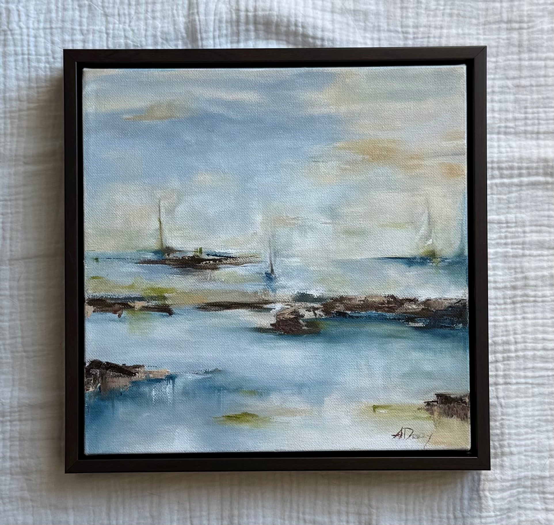 油彩画 Twin Moorings Duvall Safe Harbor